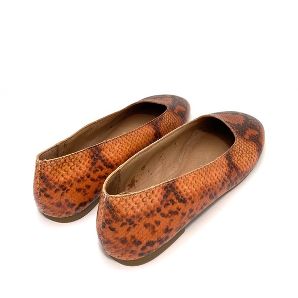 MADEWELL Cory Snakeskin Print Square toe Flats in Orange Size 7 - Picture 7 of 12